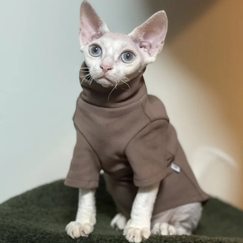 Soft Cotton Clothes for Sphynx Cats | Fall & Winter Outfits