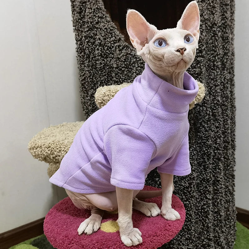 Soft Cotton Clothes for Sphynx Cats | Fall & Winter Outfits