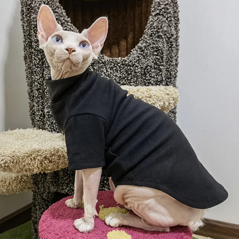 Soft Cotton Clothes for Sphynx Cats | Fall & Winter Outfits